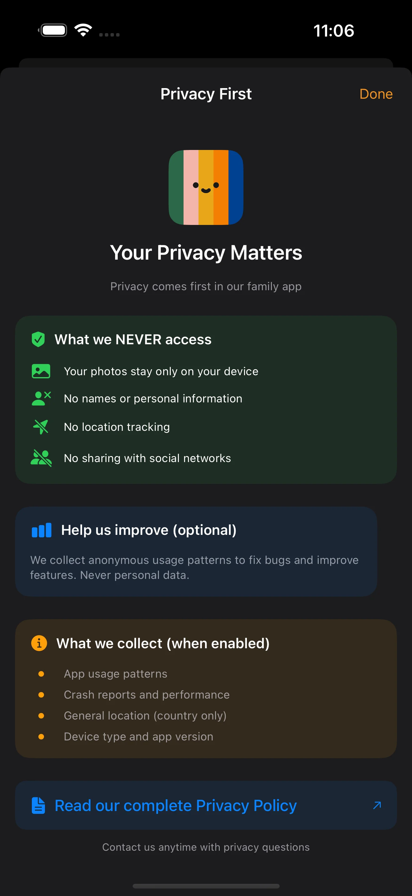 Privacy settings and controls