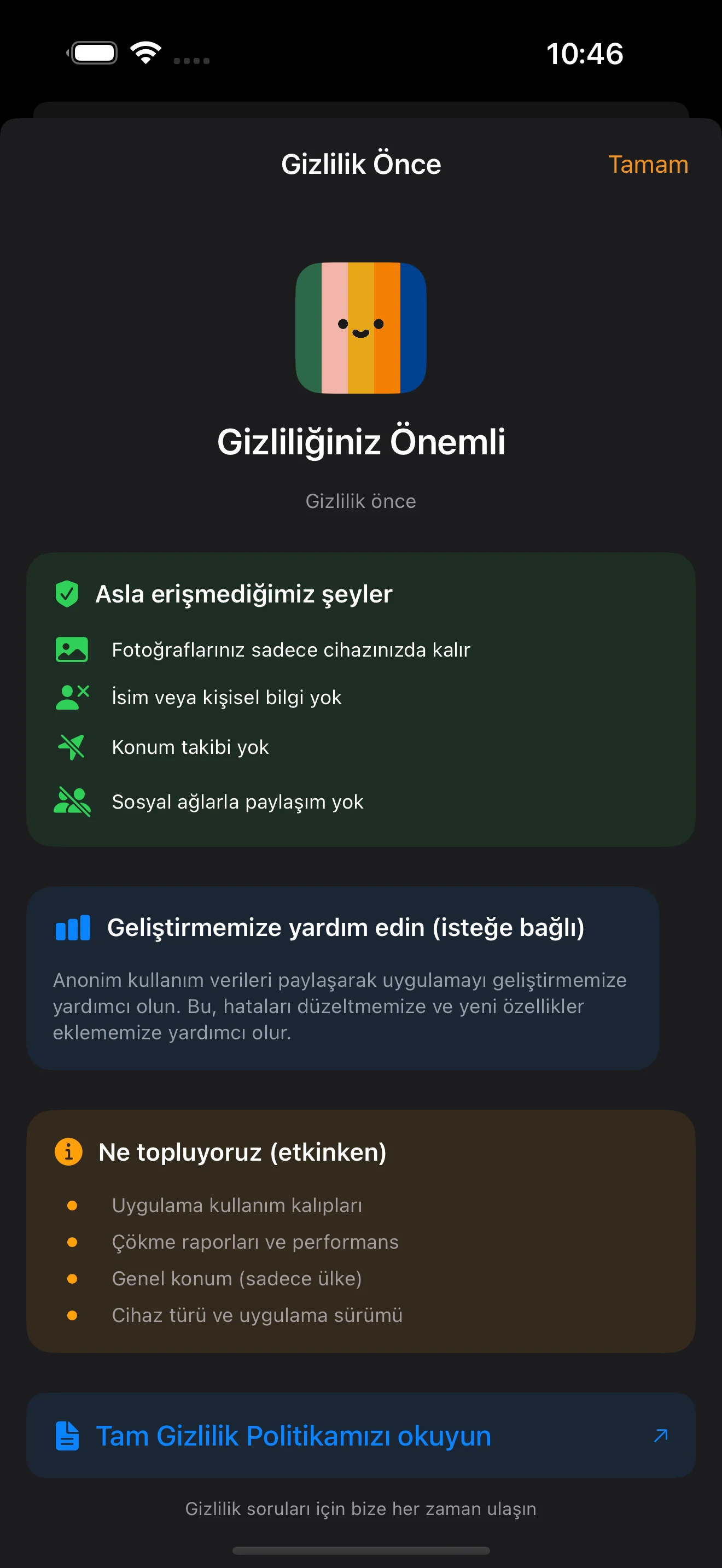Gizlilik ayarları ve kontrolleri
