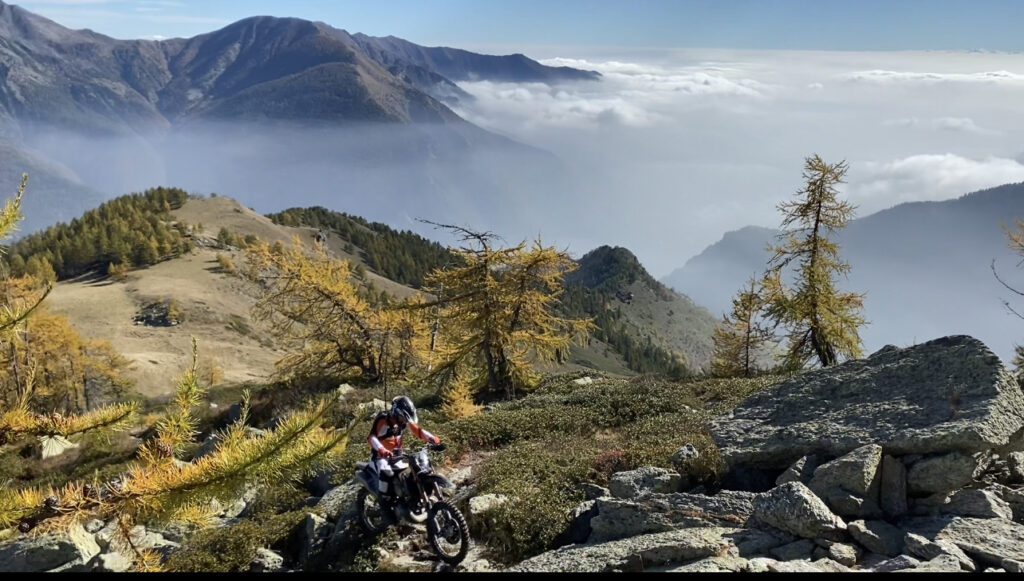 enduro motorcycle on a rocky section